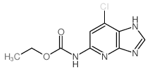 ethyl N-(2-chloro-5,7,9-triazabicyclo[4.3.0]nona-2,4,6,8-tetraen-4-yl)carbamate结构式