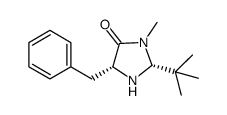 (2R,5R)-(+)-2-叔丁基-3-甲基-5-苯甲基-4-咪唑烷酮结构式