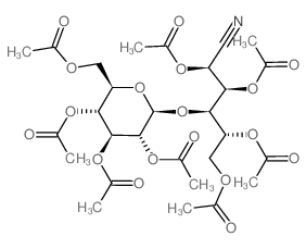 4-O-(2,3,4,6-四-O-乙酰基-β-D-吡喃葡萄糖基)-D-葡萄糖基腈2,3,5,6-四乙酸酯结构式