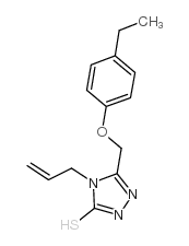 4-烯丙基-5-[(4-乙基苯氧基)甲基]-4H-1,2,4-噻唑-3-硫醇结构式