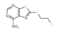 8-(2-chloroethylsulfanyl)-9-thia-2,4,7-triazabicyclo[4.3.0]nona-1,3,5,7-tetraen-5-amine结构式