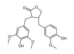 (3S,4S)-3-[(4-hydroxy-3,5-dimethoxyphenyl)methyl]-4-[(4-hydroxy-3-methoxyphenyl)methyl]oxolan-2-one结构式