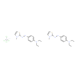 bis[2-[[4-(diethylamino)phenyl]azo]-3-methylthiazolium] tetrachlorozincate(2-) structure