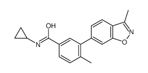 N-cyclopropyl-4-methyl-3-(3-methyl-1,2-benzoxazol-6-yl)benzamide结构式