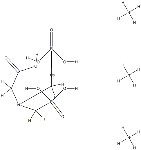triammonium [N,N-bis(phosphonomethyl)glycinato(5-)]cobaltate(3-)结构式