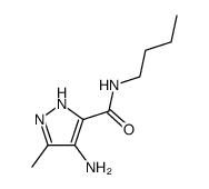4-amino-N-butyl-3-methyl-1H-pyrazole-5-carboxamide结构式