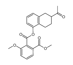 2-Acetyl-5-(2-carbomethoxy-6-methoxybenzoyloxy)-1,2,3,4-tetrahydronaphthalene结构式