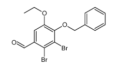 Benzaldehyde, 2,3-dibromo-5-ethoxy-4-(phenylmethoxy) Structure