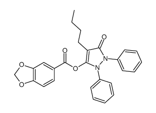 (4-butyl-5-oxo-1,2-diphenylpyrazol-3-yl) 1,3-benzodioxole-5-carboxylate Structure
