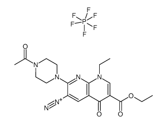 hexafluoro-l6-phosphane, 2-(4-acetylpiperazin-1-yl)-6-(ethoxycarbonyl)-8-ethyl-5-oxo-5,8-dihydro-1,8-naphthyridine-3-diazonium salt Structure