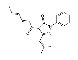4-((2E,4E)-Hexa-2,4-dienoyl)-5-(2-methyl-propenyl)-2-phenyl-2,4-dihydro-pyrazol-3-one结构式