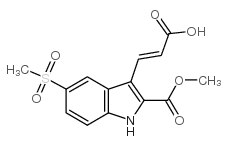 3-(2-羧基-乙烯基)-5-甲烷磺酰基-1H-吲哚-2-羧酸甲酯结构式