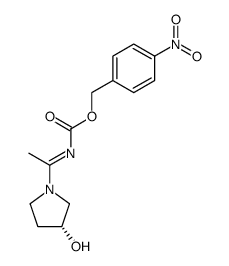 3-(R)-hydroxy-1-(N-p-nitrobenzyloxycarbonylacetimidoyl)pyrrolidine结构式
