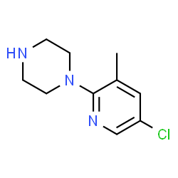 1-(5-氯-3-甲基-2-吡啶基)哌嗪结构式