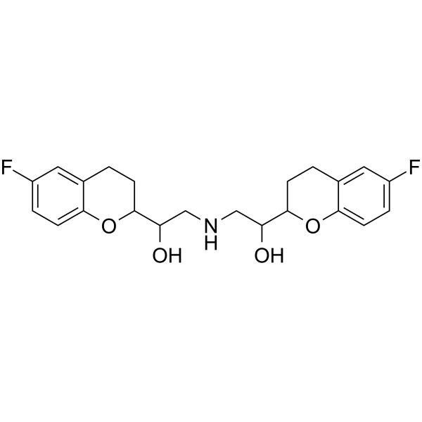 双[2-(6-氟苯并二氢吡喃-2-基)-2-羟基乙基]胺结构式