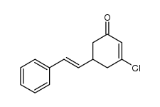(+/-)-3-chloro-5-trans-styryl-cyclohex-2-enone结构式