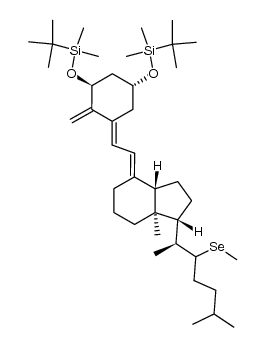 (((1R,3S,E)-5-(2-((1R,3aS,7aR,E)-7a-methyl-1-((2S)-6-methyl-3-(methylselanyl)heptan-2-yl)octahydro-4H-inden-4-ylidene)ethylidene)-4-methylenecyclohexane-1,3-diyl)bis(oxy))bis(tert-butyldimethylsilane)结构式