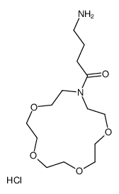 4-amino-1-(1,4,7,10-tetraoxa-13-azacyclopentadec-13-yl)butan-1-one,hydrochloride结构式