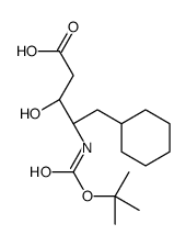(3R,4S)-4-(tert-butoxycarbonylamino)-5-cyclohexyl-3-hydroxy-penta noic acid结构式