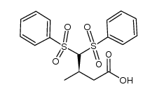 (R)-3-methyl-4,4-bis(phenylsulfonyl)butanoic acid结构式