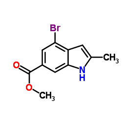 4-溴-2-甲基-1H-吲哚-6-羧酸甲酯结构式