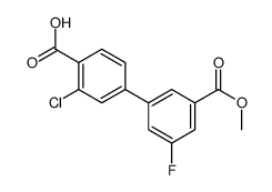 2-chloro-4-(3-fluoro-5-methoxycarbonylphenyl)benzoic acid Structure