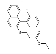 3-[1-(2-fluorophenyl)naphthalen-2-ylsulfanyl]propionic acid ethyl ester结构式