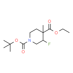 1-叔丁基 4-乙基 3-氟-4-甲基哌啶-1,4-二羧酸酯结构式