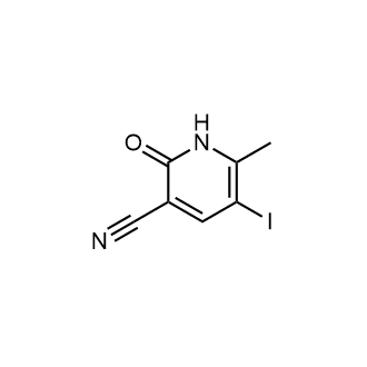 5-碘-6-甲基-2-氧代-1,2-二氢吡啶-3-甲腈结构式