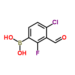 (4-Chloro-2-fluoro-3-formylphenyl)boronic acid Structure