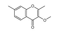 3-methoxy-2,7-dimethylchromen-4-one结构式
