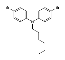 3,6-二溴-9-己基-9H-咔唑结构式