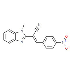 (E)-2-(1-methyl-1H-benzo[d]imidazol-2-yl)-3-(4-nitrophenyl)acrylonitrile结构式