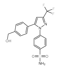 4-[5-(4-羟基甲基苯基)-3-(三氟甲基)-1H-吡唑-1-基]苯磺酰胺结构式