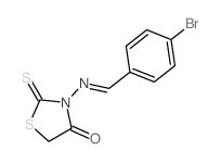 3-[(4-bromophenyl)methylideneamino]-2-sulfanylidene-thiazolidin-4-one结构式