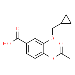 4-乙酰氧基-3-(环丙基甲氧基)苯甲酸结构式