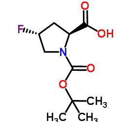(2S,4R)-4-氟-1,2-吡咯烷二甲酸叔丁酯结构式