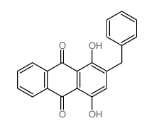 9,10-Anthracenedione, 1, 4-dihydroxy-2- (phenylmethyl)- Structure