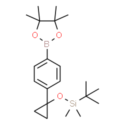 叔丁基二甲基(1-(4-(4,4,5,5-四甲基-1,3,2-二氧杂硼烷-2-基)苯基)环丙氧基)硅烷结构式