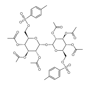 2,2',3,3',4,4'-hexa-O-acetyl-6,6'-bis-O-(4-toluenesulfonyl)-α,α'-trehalose结构式
