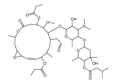 [6-[4-(dimethylamino)-5-hydroxy-6-[[(14E)-8-methoxy-3,12-dimethyl-5-oxo-10-(2-oxoethyl)-7,13-di(propanoyloxy)-4,17-dioxabicyclo[14.1.0]heptadec-14-en-9-yl]oxy]-2-methyloxan-3-yl]oxy-4-hydroxy-2,4-dimethyloxan-3-yl] 3-methylbutanoate Structure
