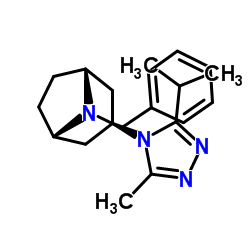 8-苄基-3-外型-(5-异丙基-3-甲基-4H-1,2,4-三唑-4-基)-8-氮杂双环[3.2.1]辛烷结构式