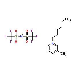 1-Hexyl-3-methylpyridinium bis[(trifluoromethyl)sulfonyl]azanide结构式
