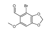 4-bromo-6-methoxy-1,3-benzodioxole-5-carbaldehyde Structure