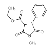ethyl 1-methyl-2,5-dioxo-3-phenyl-imidazolidine-4-carboxylate结构式