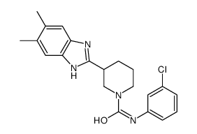 1-Piperidinecarboxamide,N-(3-chlorophenyl)-3-(5,6-dimethyl-1H-benzimidazol-2-yl)-(9CI)结构式