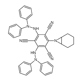 2-(7-aza-bicyclo[4.1.0]hept-7-yl)-4,6-bis-(N',N'-diphenyl-hydrazino)-benzene-1,3,5-tricarbonitrile Structure
