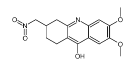 6,7-dimethoxy-3-(nitromethyl)-1,2,3,4-tetrahydroacridin-9-ol结构式
