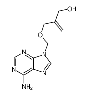 2-[(6-aminopurin-9-yl)methoxymethyl]prop-2-en-1-ol结构式