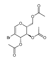 3,4,6-tri-O-acetyl-1,5-anhydro-2-bromo-2-deoxy-D-arabino-hex-1-enitol结构式